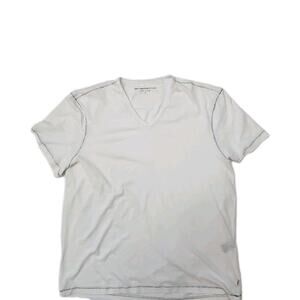 John Varvatos Collection Luxury Cotton T Shirt V Neck MEN'S Size LARGE WHITE